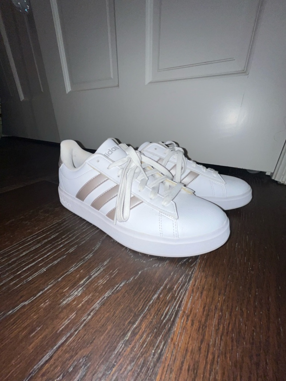 Adidas Grand Court 2.0 Sneakers in White & Platinum